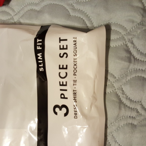 3 Piece Dark Red Dress Shirt Set - Picture 3 of 8